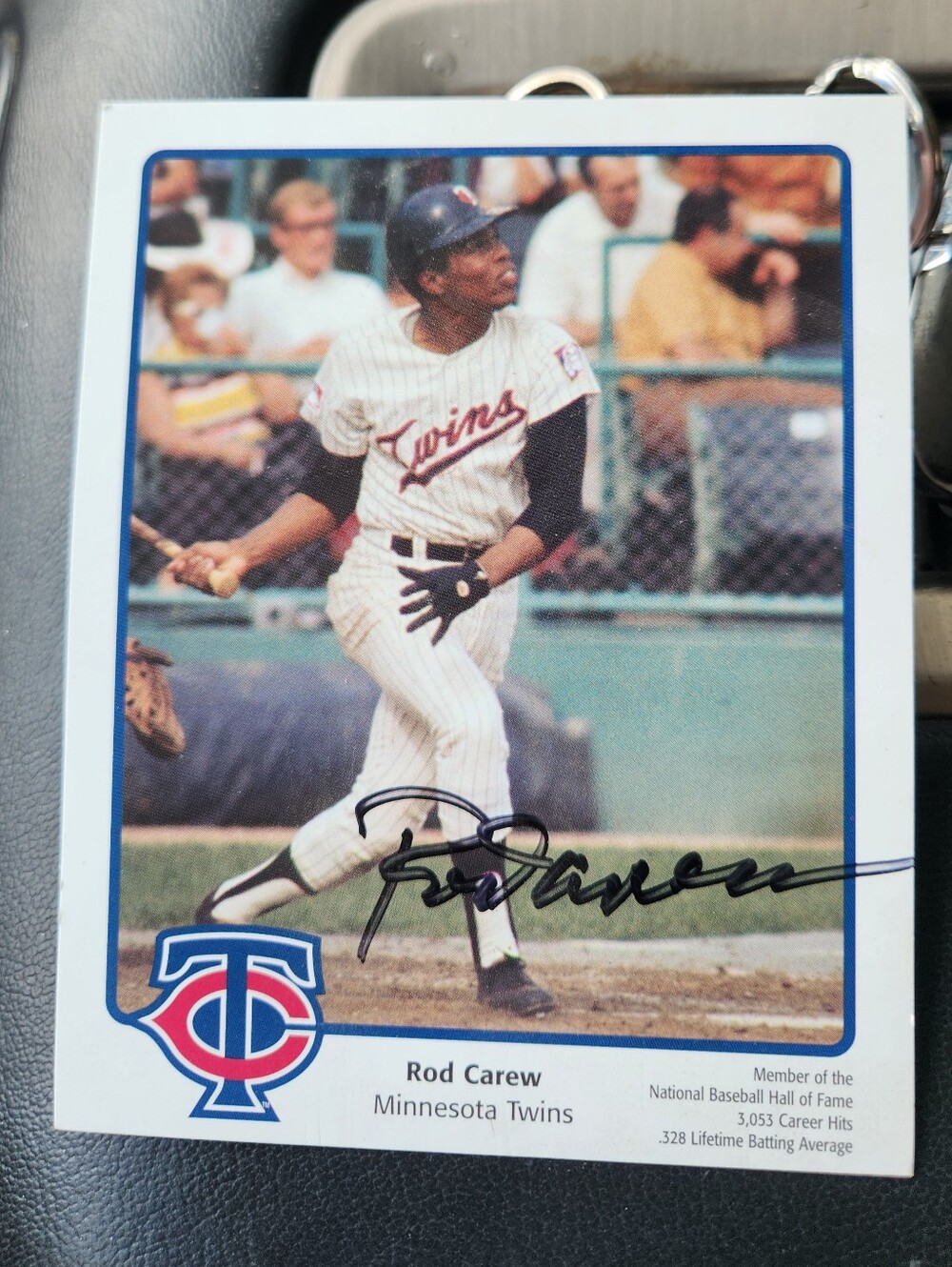 MLB Minnesota Twins White and Navy Rod Carew Baseball Card